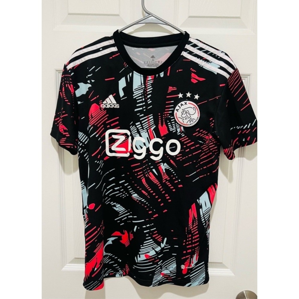 Adidas Ajax Amsterdam Geometric Jersey 22/23 Mens Small Black